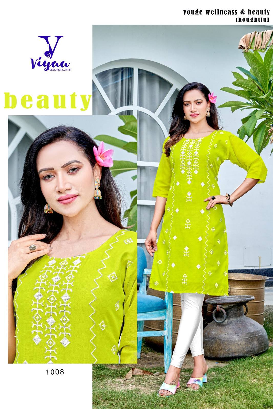 Rang Rasiya Viyaa Chanderi Modal Knee Length Kurtis