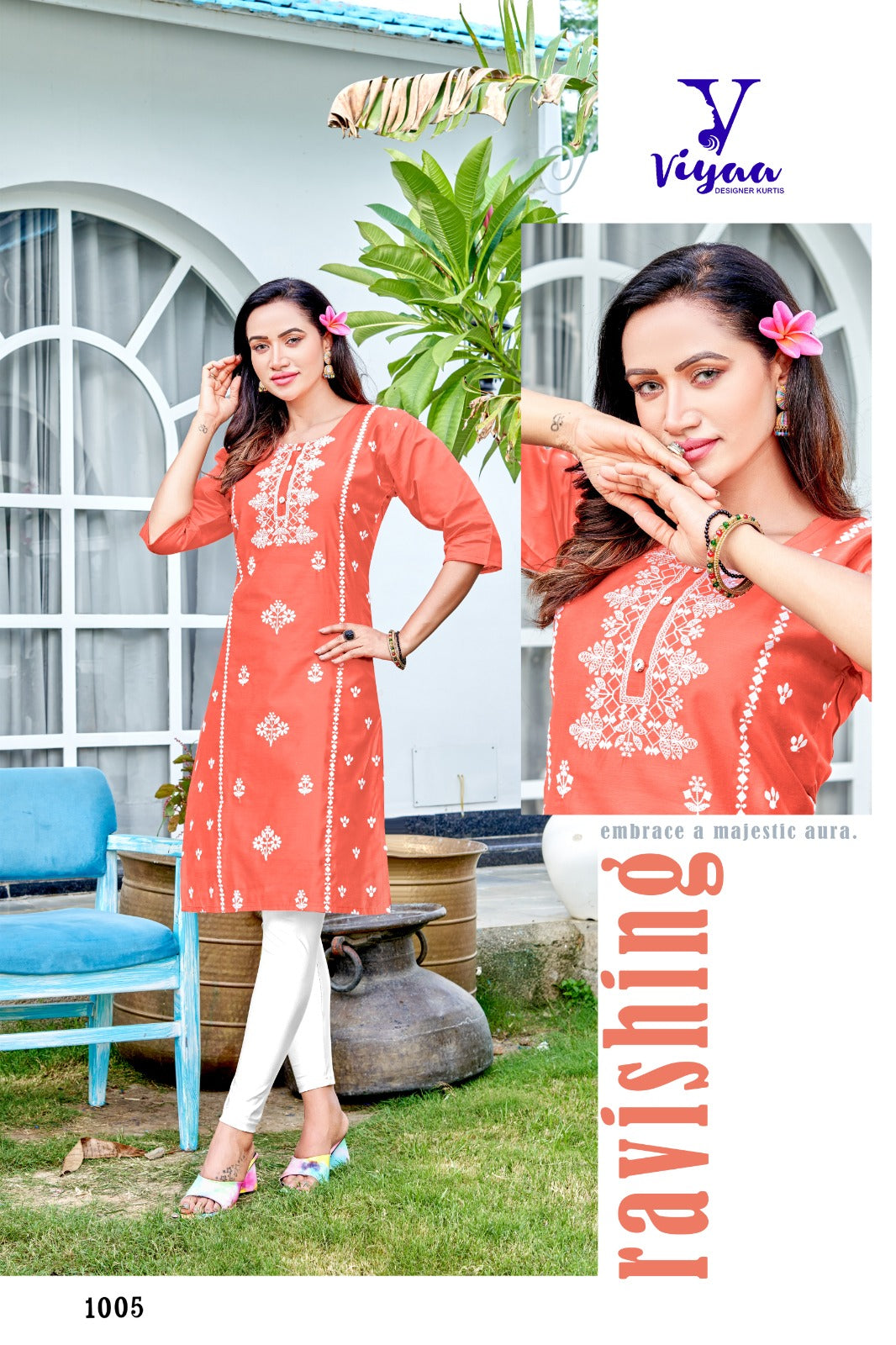 Rang Rasiya Viyaa Chanderi Modal Knee Length Kurtis