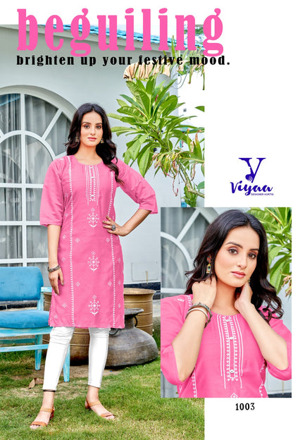 Rang Rasiya Viyaa Chanderi Modal Knee Length Kurtis