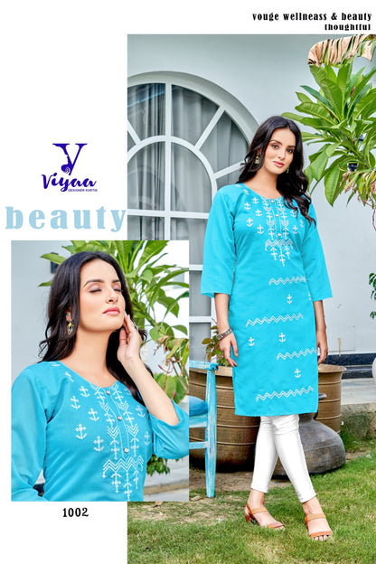Rang Rasiya Viyaa Chanderi Modal Knee Length Kurtis