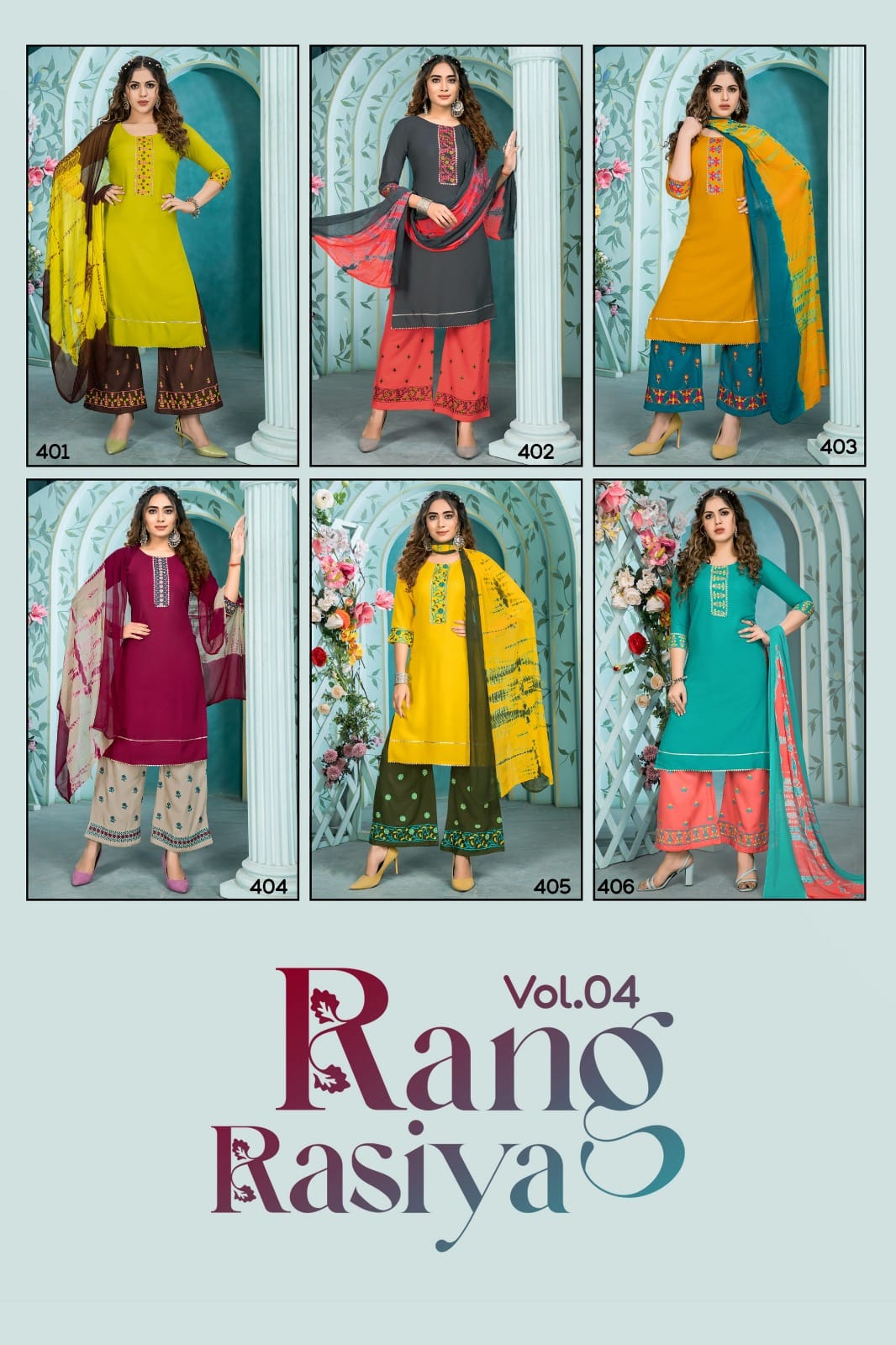 Rang Rasiya Vol 4 Kinti Rayon Readymade Plazzo Style Suits