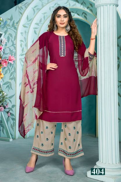 Rang Rasiya Vol 4 Kinti Rayon Readymade Plazzo Style Suits