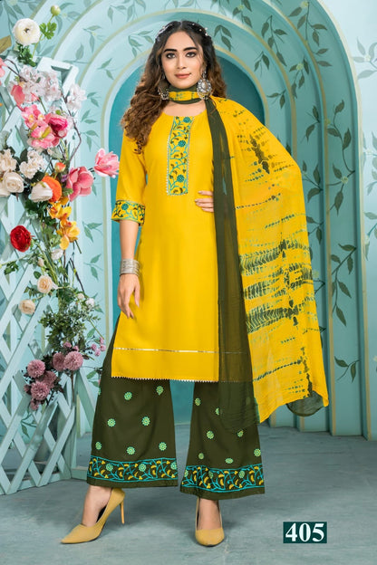 Rang Rasiya Vol 4 Kinti Rayon Readymade Plazzo Style Suits