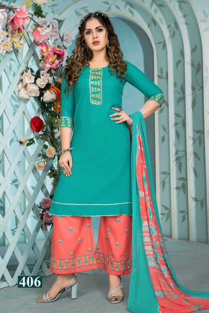 Rang Rasiya Vol 4 Kinti Rayon Readymade Plazzo Style Suits