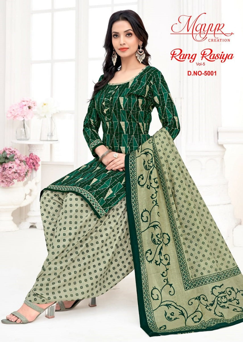 Rang Rasiya Vol 5 Mayur Creation Cotton Dress Material