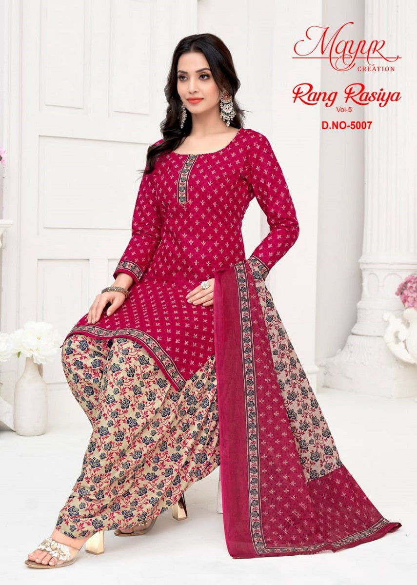Rang Rasiya Vol 5 Mayur Creation Cotton Dress Material