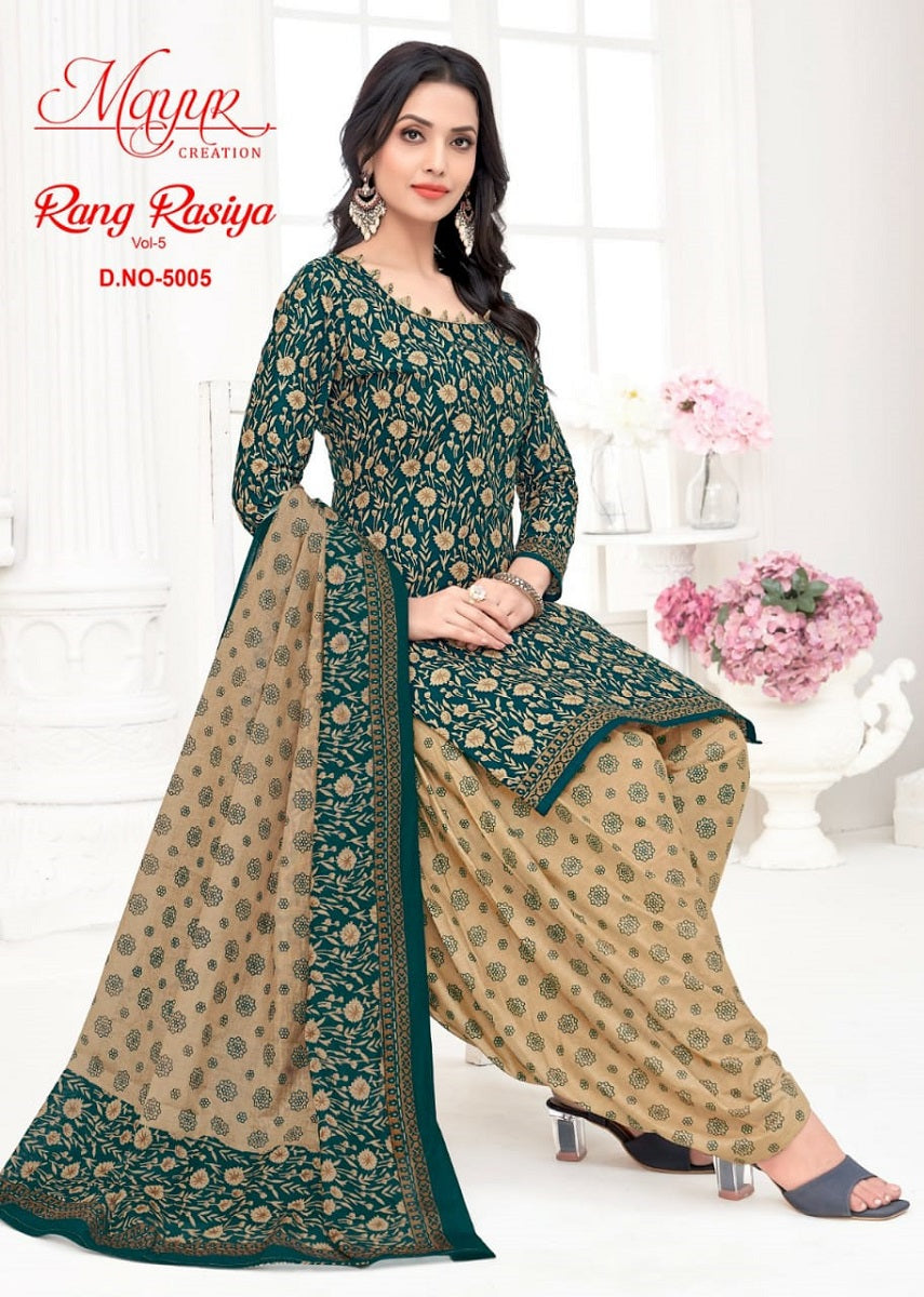 Rang Rasiya Vol 5 Mayur Creation Cotton Dress Material