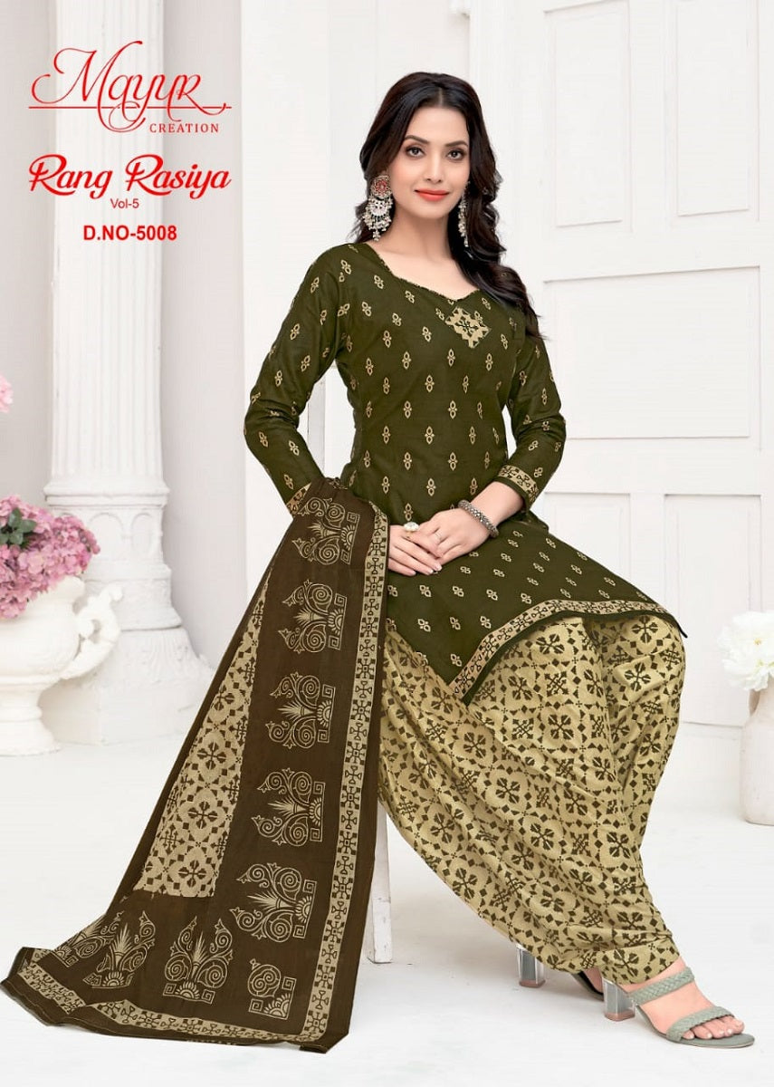 Rang Rasiya Vol 5 Mayur Creation Cotton Dress Material