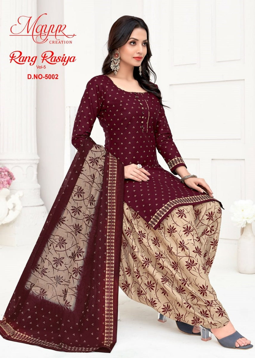 Rang Rasiya Vol 5 Mayur Creation Cotton Dress Material