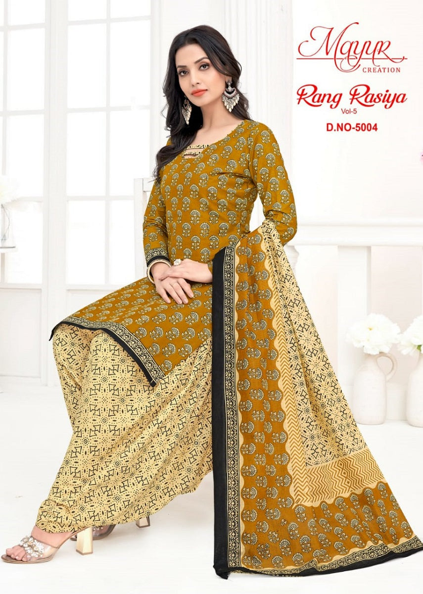 Rang Rasiya Vol 5 Mayur Creation Cotton Dress Material