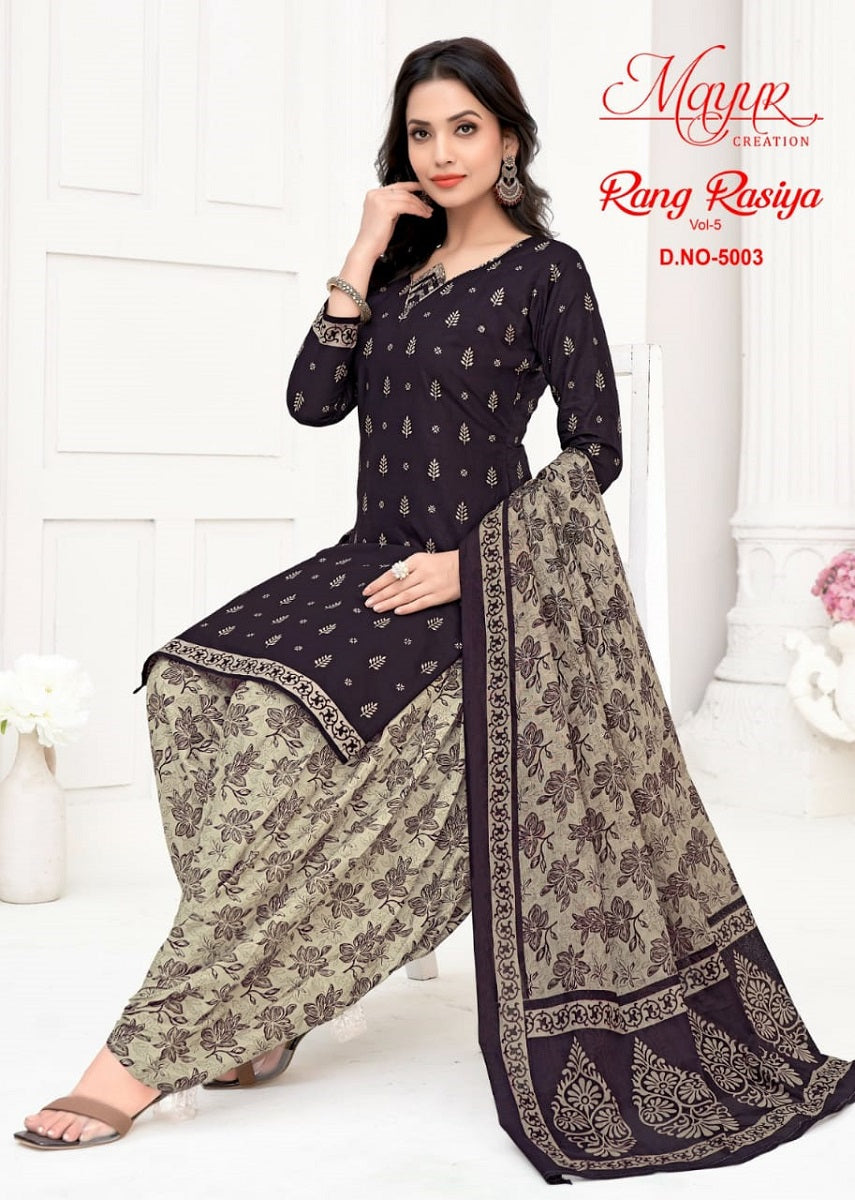 Rang Rasiya Vol 5 Mayur Creation Cotton Dress Material