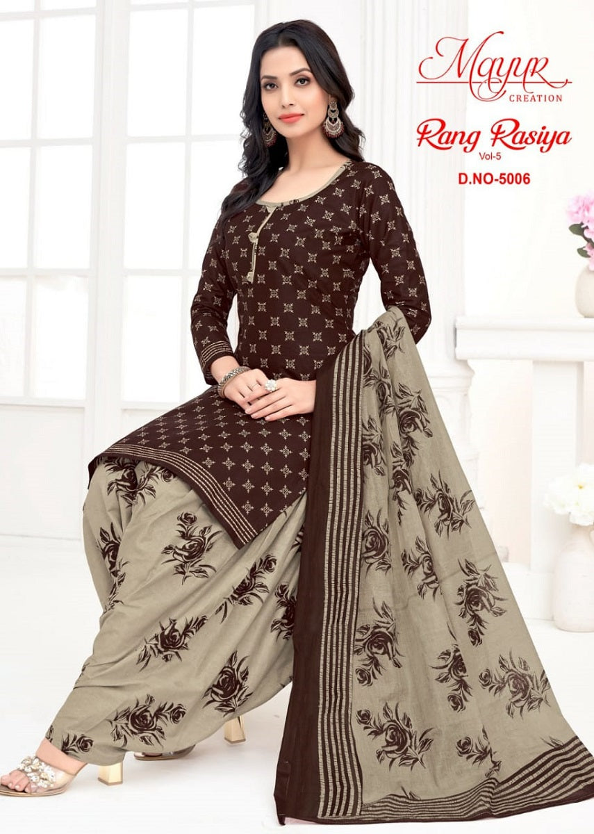 Rang Rasiya Vol 5 Mayur Creation Cotton Dress Material