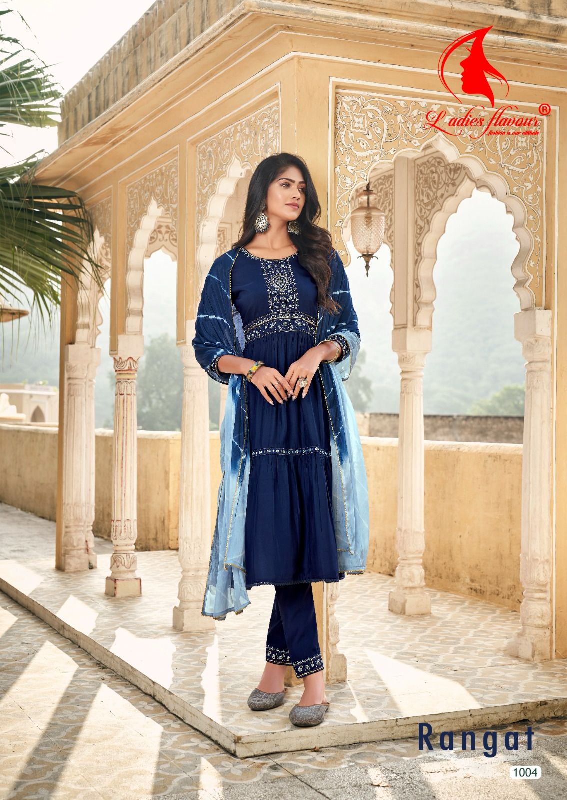 Rangat Ladies Flavour Chanderi Viscose Readymade Pant Style Suits