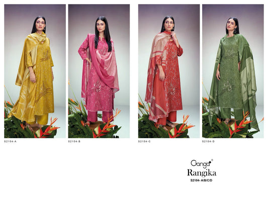Rangika 2104 Ganga Cotton Silk Plazzo Style Suits
