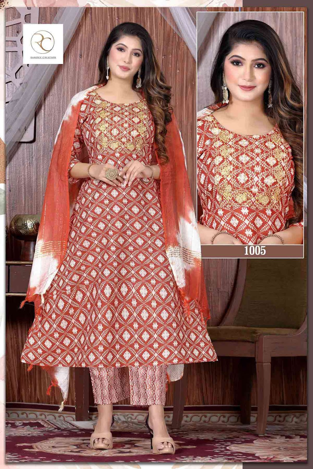 Rangrez Ramdev Creation Capsule Readymade Anarkali Suits