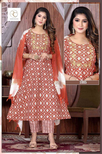 Rangrez Ramdev Creation Capsule Readymade Anarkali Suits