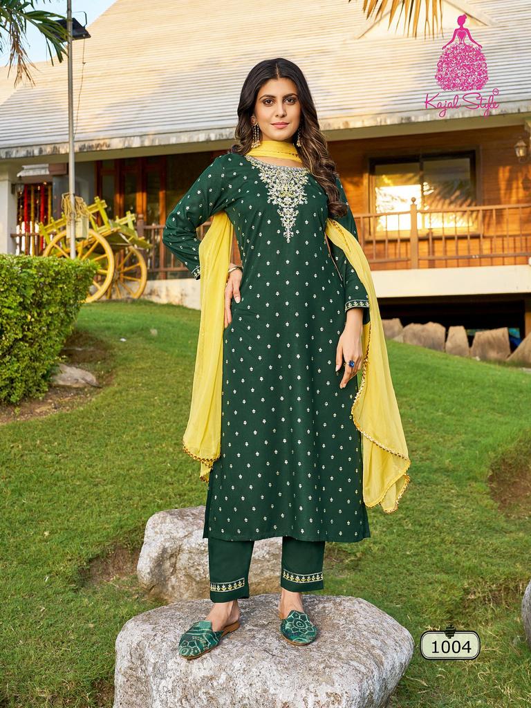 Rangrez Vol 1 Kajal Style Rayon Readymade Pant Style Suits