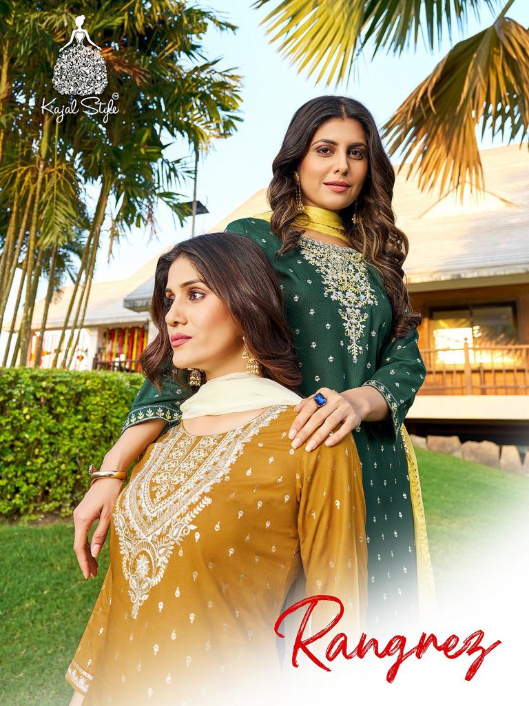 Rangrez Vol 1 Kajal Style Rayon Readymade Pant Style Suits