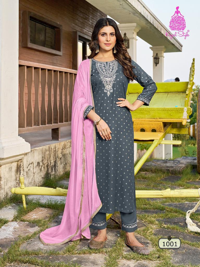 Rangrez Vol 1 Kajal Style Rayon Readymade Pant Style Suits