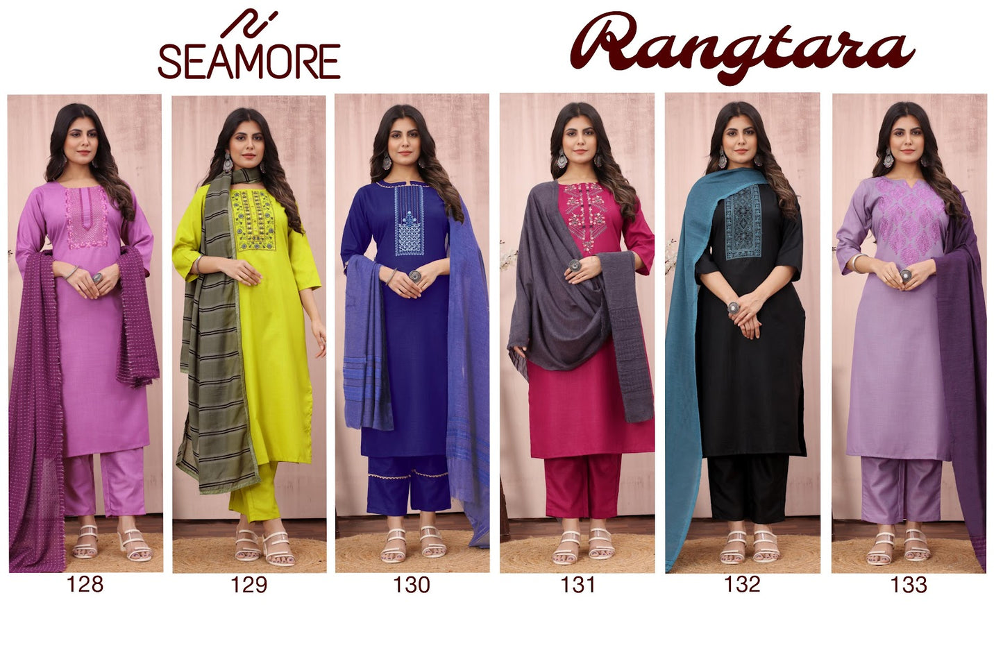 Rangtara Seamore Cotton Slub Readymade Pant Style Suits