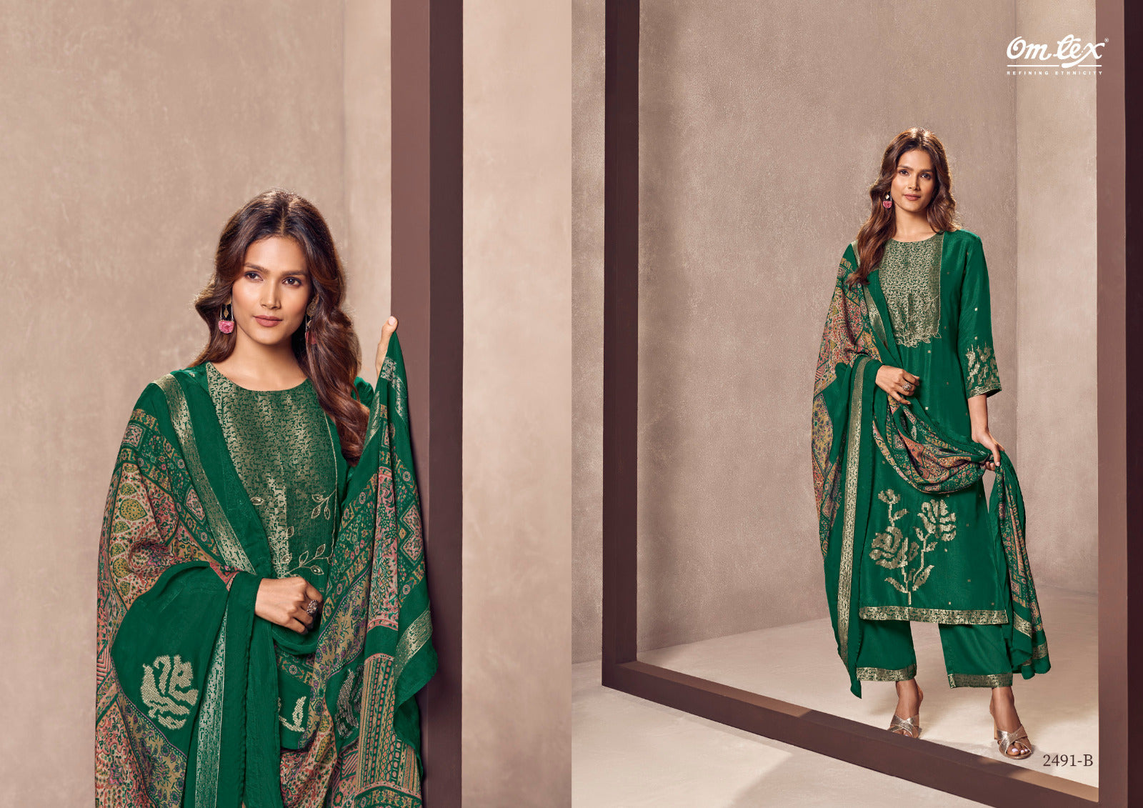 Rasika Omtex Banarsi Jacquard Pant Style Suits