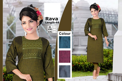 Rava Zoya Two Tone Straight Cut Kurtis