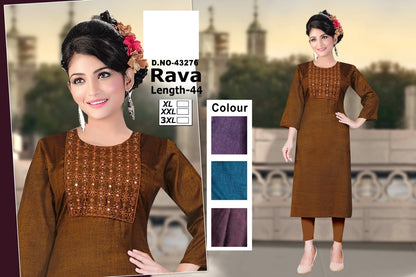 Rava Zoya Two Tone Straight Cut Kurtis