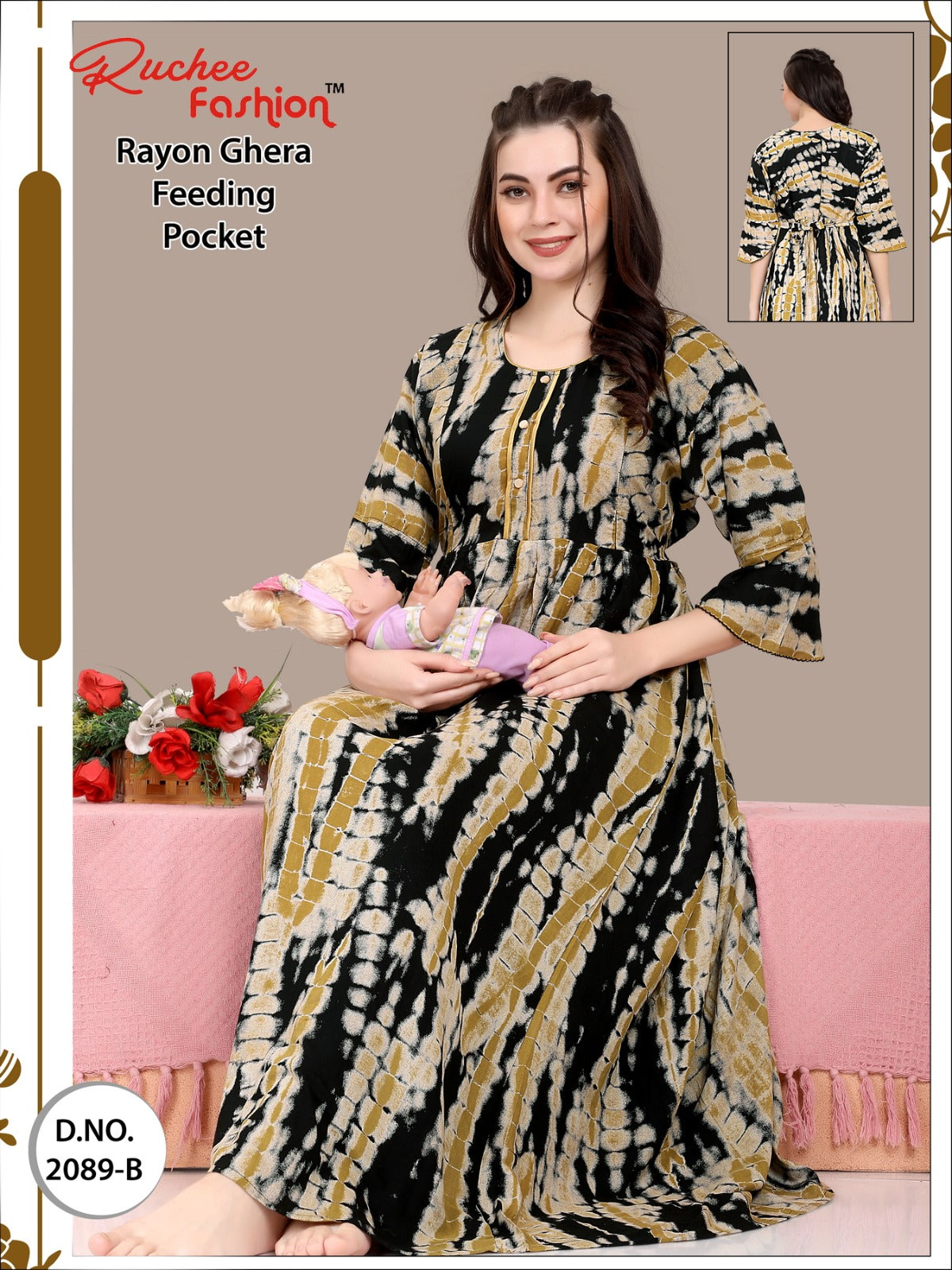 Rayon-010124 Ruchee Fashion Feeding Night Gown