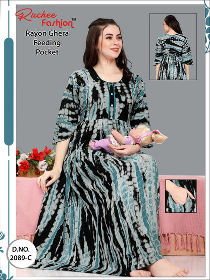 Rayon-010124 Ruchee Fashion Feeding Night Gown