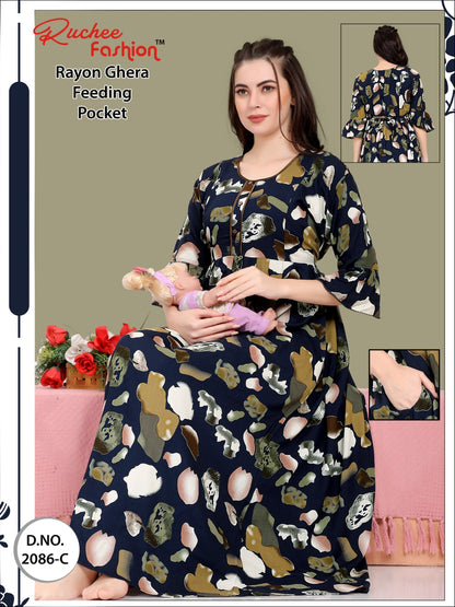 Rayon-010124 Ruchee Fashion Feeding Night Gown