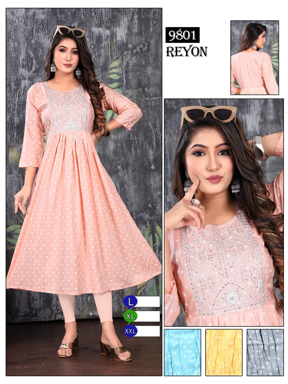 Rayon-0201 Mmc Anarkali Kurtis