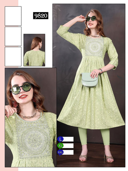 Rayon-0201 Mmc Anarkali Kurtis