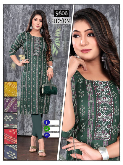 Rayon-0201 Mmc Knee Length Kurtis