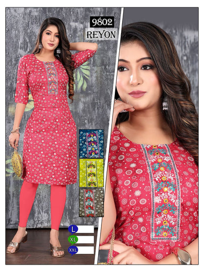 Rayon-0201 Mmc Knee Length Kurtis