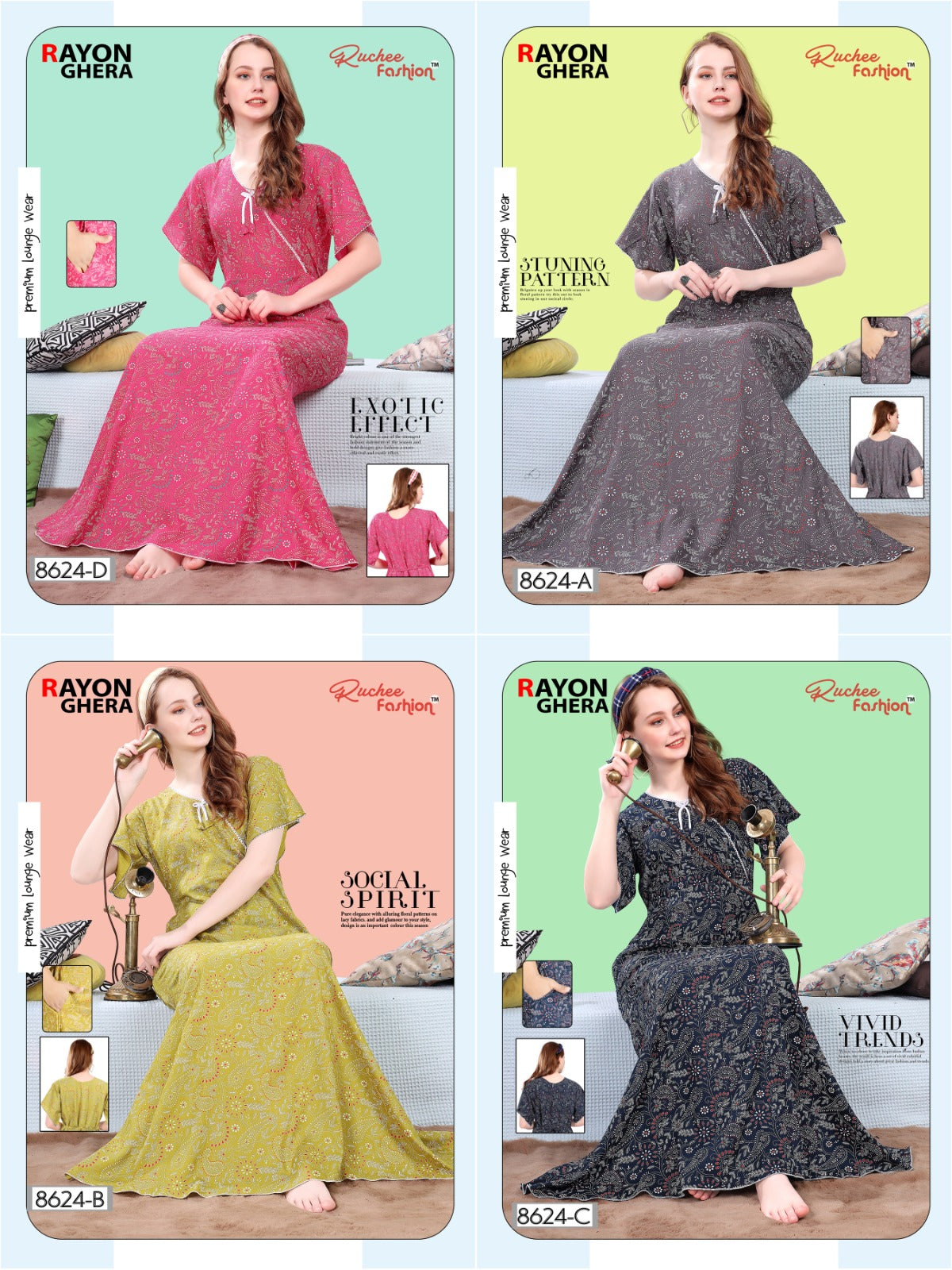 Rayon-0301 Ruchee Fashion Night Gowns