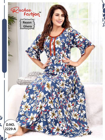 Rayon-1002 Ruchee Fashion Night Gowns