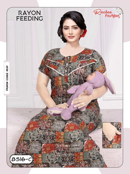 Rayon-2612 Ruchee Fashion Feeding Night Gown