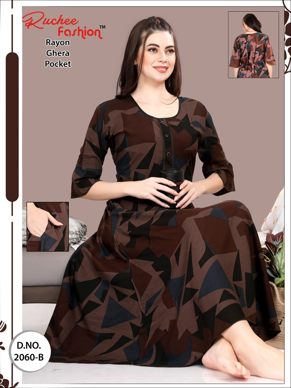 Rayon-B Ruchee Fashion Night Gowns