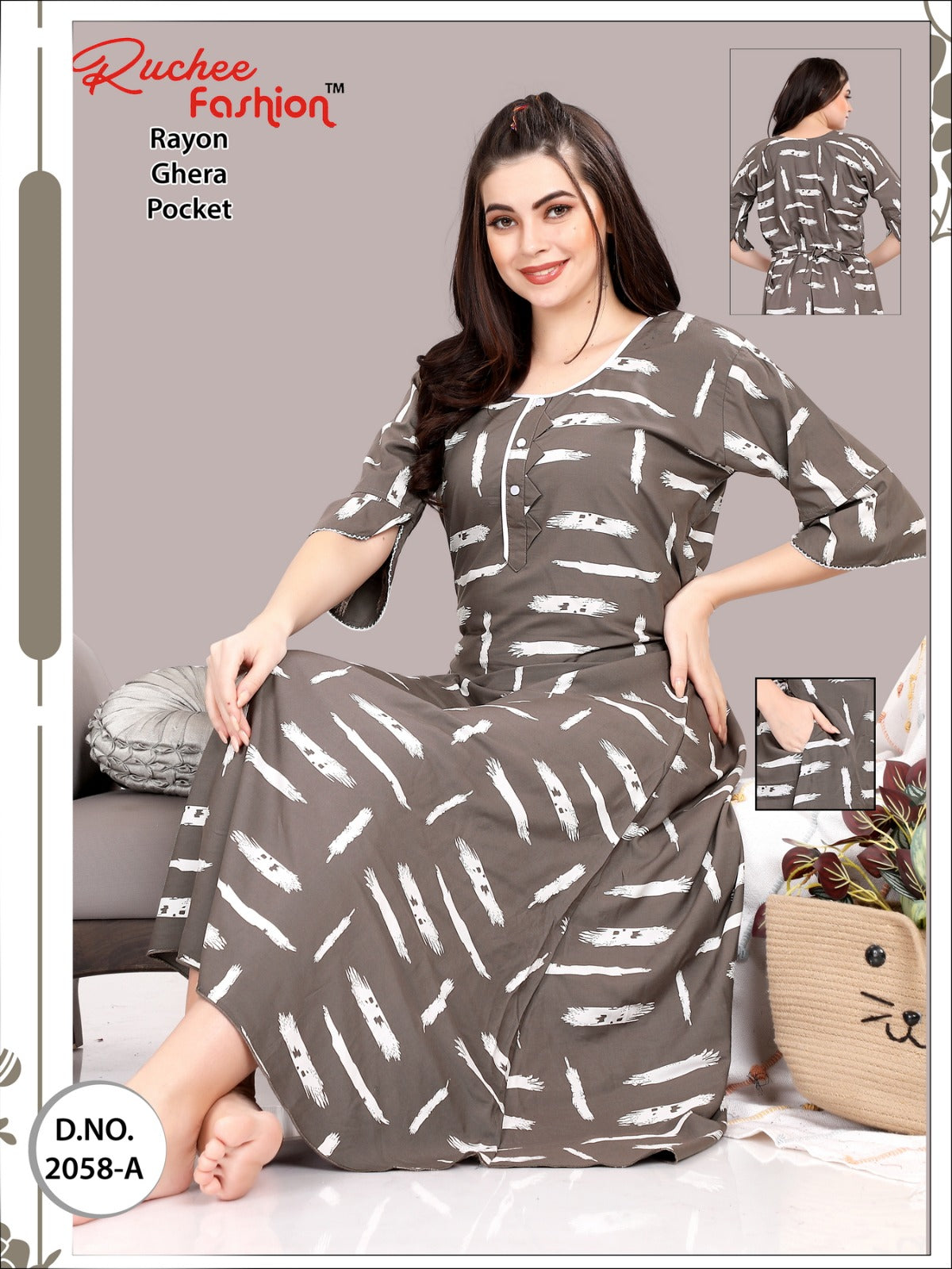 Rayon-B Ruchee Fashion Night Gowns