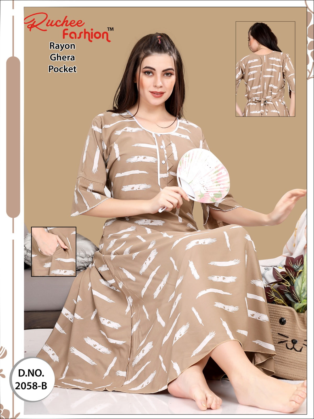 Rayon-B Ruchee Fashion Night Gowns