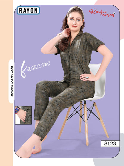 Rayon 0711 Ruchee Fashion Collar Night Suits