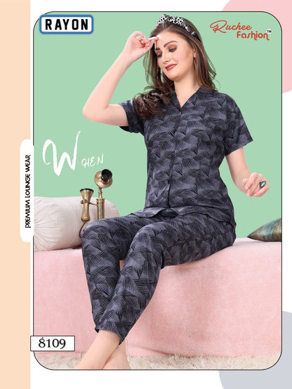 Rayon 0711 Ruchee Fashion Collar Night Suits