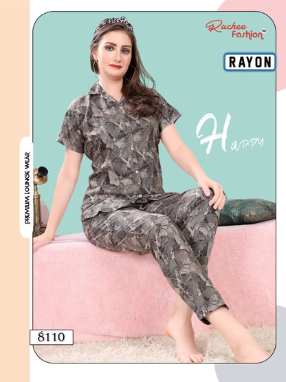 Rayon 0711 Ruchee Fashion Collar Night Suits