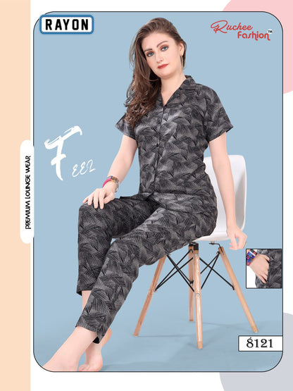 Rayon 0711 Ruchee Fashion Collar Night Suits