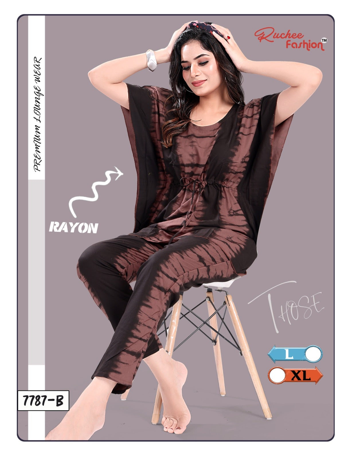 Rayon 1011 Ruchee Fashion Kaftan Night Suits