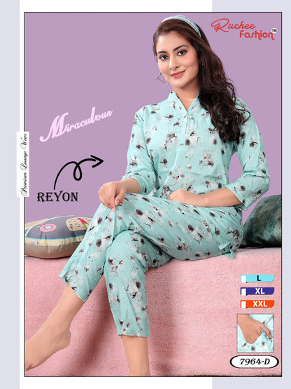 Rayon 1023 Ruchee Fashion Kurta Night Suits