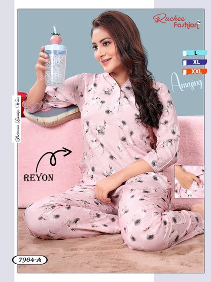 Rayon 1023 Ruchee Fashion Kurta Night Suits