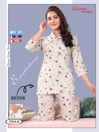 Rayon 1023 Ruchee Fashion Kurta Night Suits