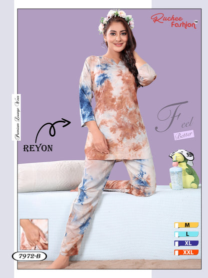 Rayon 1023 Ruchee Fashion Pyjama Night Suits