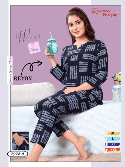 Rayon 1023 Ruchee Fashion Pyjama Night Suits